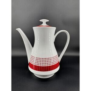 Vintage Mitterteich Bavaria Germany Porcelain Coffee Pot Mid Century Modern